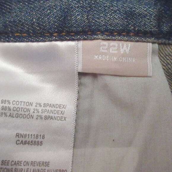 Michael Kors Wide Leg Jeans Plus Size 22W Stretch Denim High Rise Greenwich NWT - Picture 6 of 12